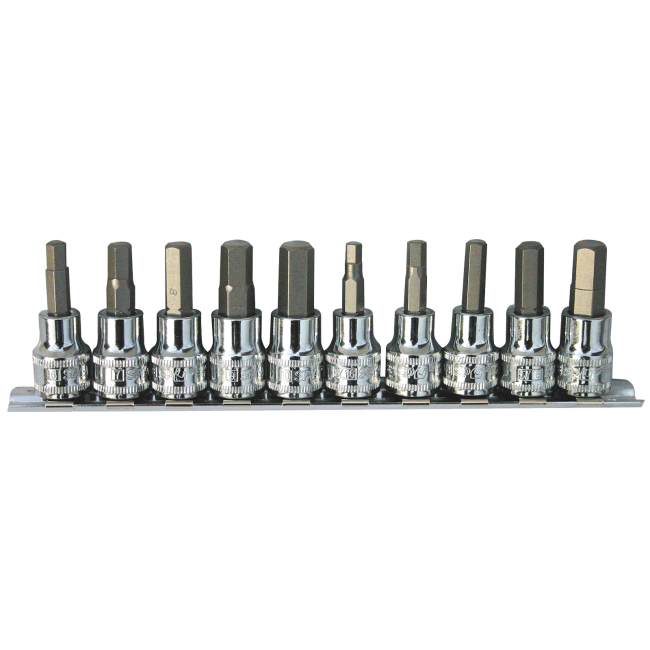 SP Tools Socket Rail 3/8Dr Inhex Metric/Sae 10Pc SP20541