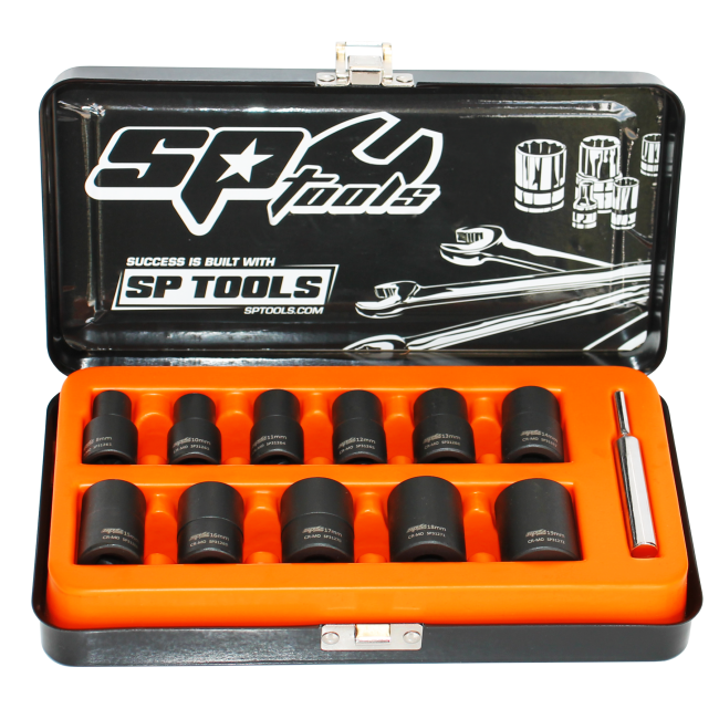 SP Tools Impact Twist Socket Set 12 Piece 3/8"Dr 6Pt Metric SP31260