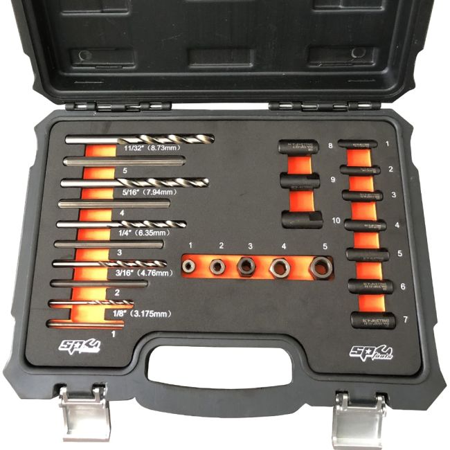 SP Tools 25PC Screw Extractor Drill & Guide Set SP31320