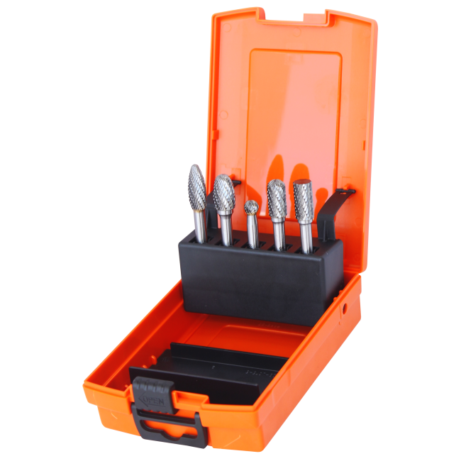 SP Tools Burr Set 5 Piece In Case (1/4" Shaft) Steel SP31380