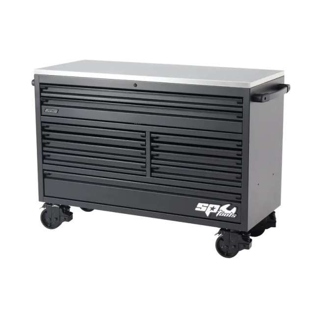 SP Tools 59" 11 Drawer USA Sumo Series Roller Cabinet Customised Edition - Matte Black SP44727BK