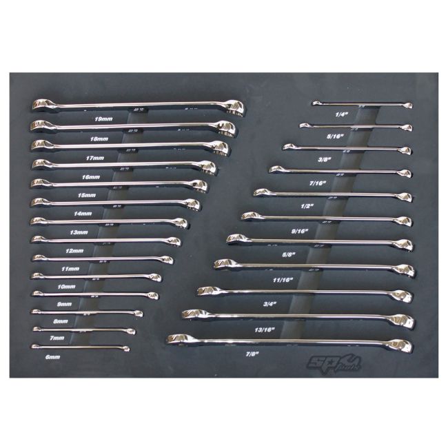 SP Tools Spanner Set 25 Piece Combination In Foam Tray Metric SP50015