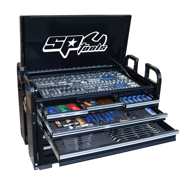 SP Tools 250 Piece 7 Drawer Metric/Sae Tool Kit Black SP50118