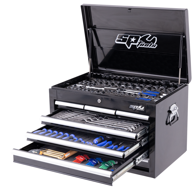 SP Tools Tool Kit 218PC Metric/SAE 7 Drawer Black SP50121