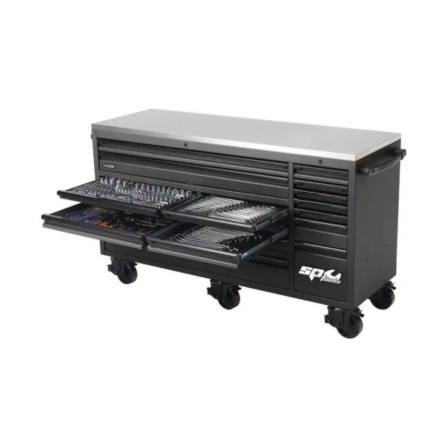 SP Tools 465PC 73" USA Sumo Series Roller Cabiner Tool Kit Metric/SAE - Matte Black SP50827