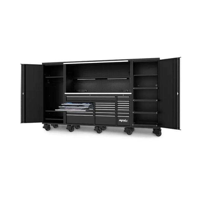 SP Tools 1017Pc Metric/SAE USA Sumo Series 128" Roller Cabinet Toolkit Black SP50855