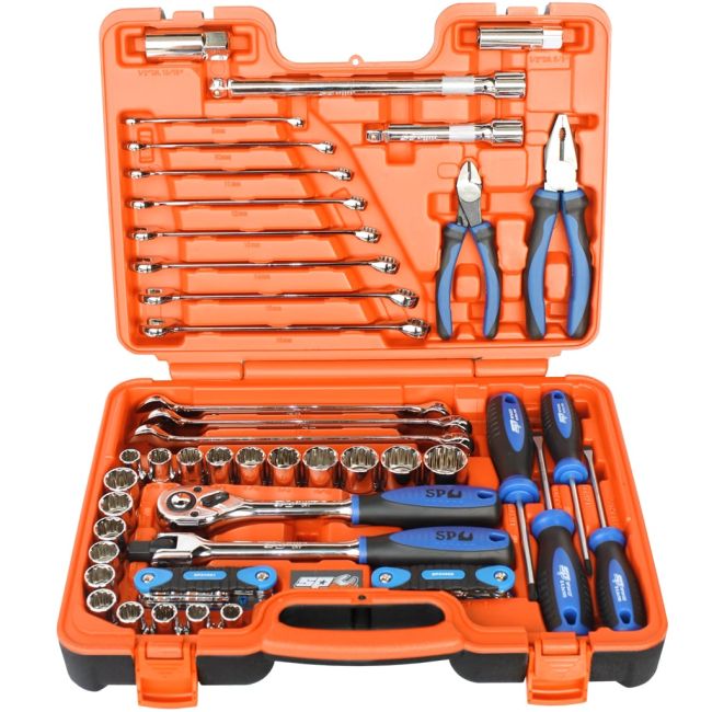 SP Tools 60PC 1/2"DR Metric/SAE Tool Kit In X-Case SP51205