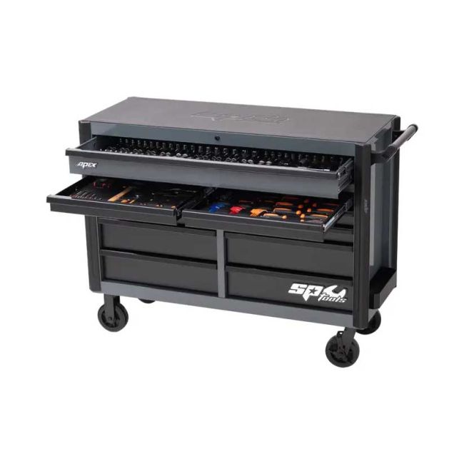 SP Tools 541PC 58" Metric & SAE Apex Series Roll Cab Tool Kit Grey/Black SP53115GY