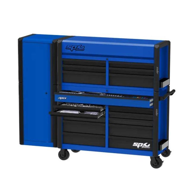 SP Tools 543PC 80" Apex Series Power Hutch Workstation Tool Kit Metric/SAE - Blue/Black SP53202BL