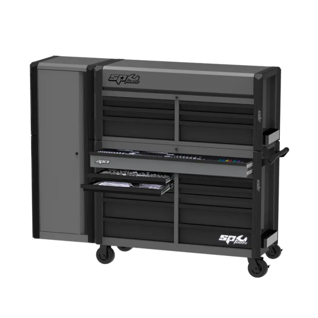 SP Tools 543PC 80" Metric/SAE Apex Power Hutch Workstation Tool Kit - Grey/Black SP53202GY