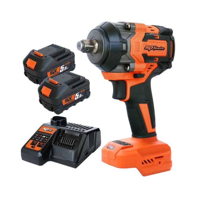 SP Tools 18V 2 x 5.0Ah 1/2" Brushless Impact Wrench Combo Kit SP83126