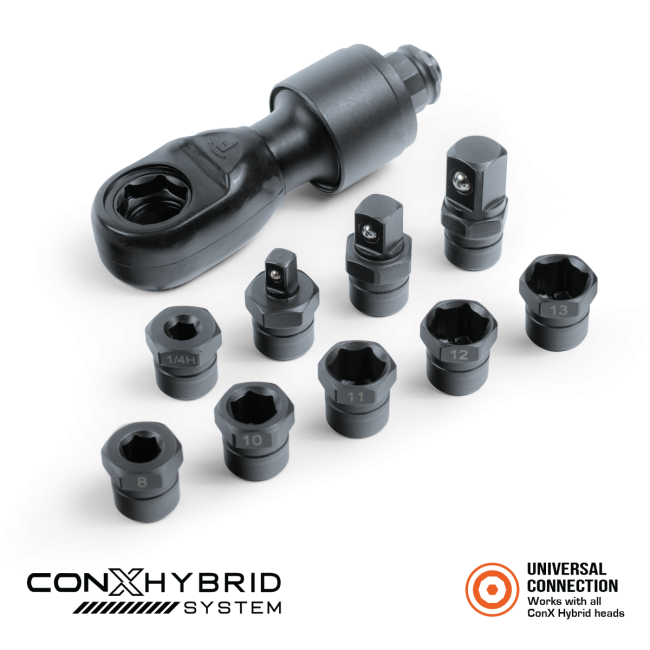 SP Tools 10PC ConX Multi-Drive Ratchet Thru Head Set SP83715