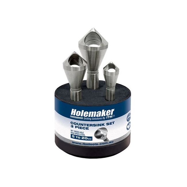 HOLEMAKER CROSS HOLE COUNTERSINK SET 90 DEGREE 3 PIECE SWSET-03