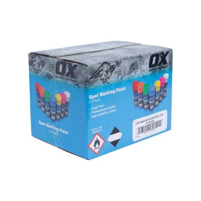 OX Trade Fluro Pink Spot Marking Paint, 12pk OX-T022504