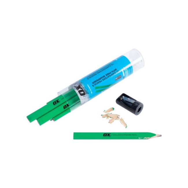 OX Trade Hard Green Carpenters Pencils - 10 Pack OX-T023010