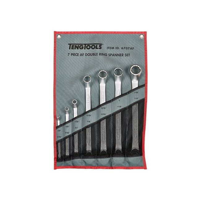 Teng 7PC 1/4"-1-1/4" AF Double Ring Spanner Set TE-6707AF