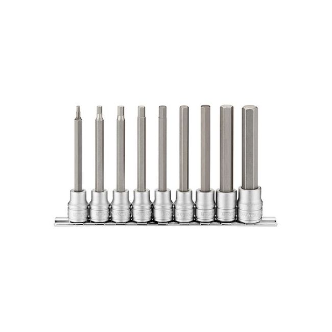 Teng 9PC 3/8" Drive 3-12MM Long Hex Bit Socket Set TE-M3809