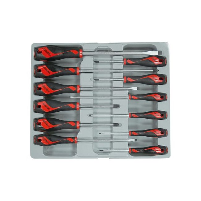 Teng 12PC Flat Phillips & Pozi Screwdriver Set TE-MD912N