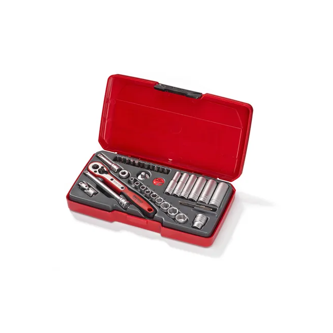 TENG 36PCE 1/4" DR. Metric Reg/Deep Socket Set TE-T1436