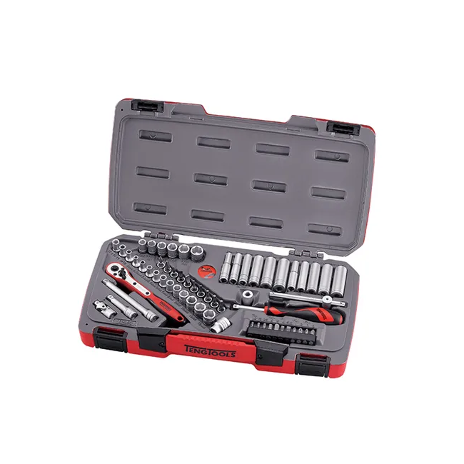 TENG 60PCE 1/4" DR. Metric/AF Regular/Deep Socket Set TE-T1460