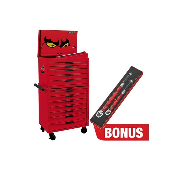 Teng 272PC 26" 12 Drawer Stack Metric & Imperial Tool Kit W/EVA Trays Red TE-TCM272EVAN