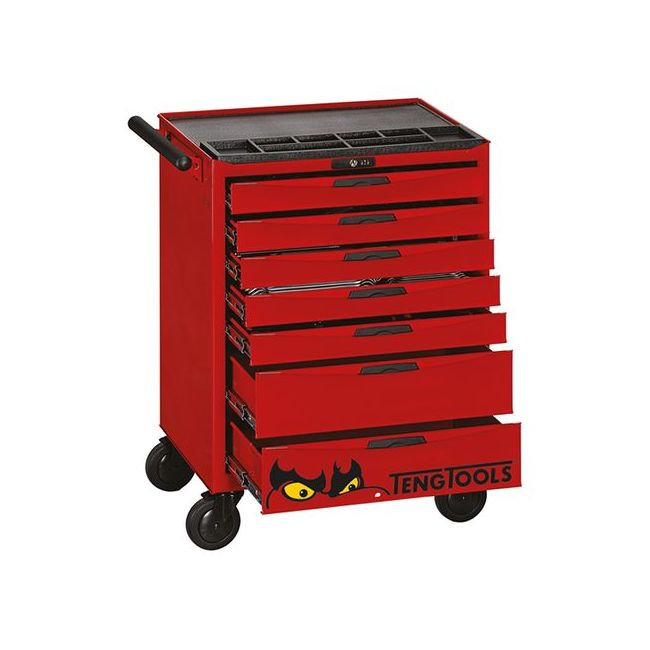 Teng 277PC 26" 7 Drawer Roll Cabinet Metric Tool Kit W/EVA Trays Red TE-TCMME09CQ