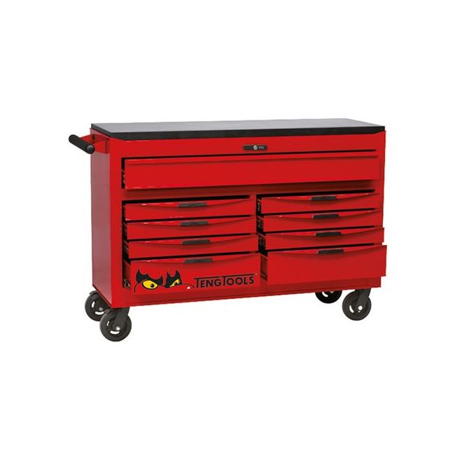 Teng 53" Pro Roll Cabinet 9 Drawers Red TE-TCW809N