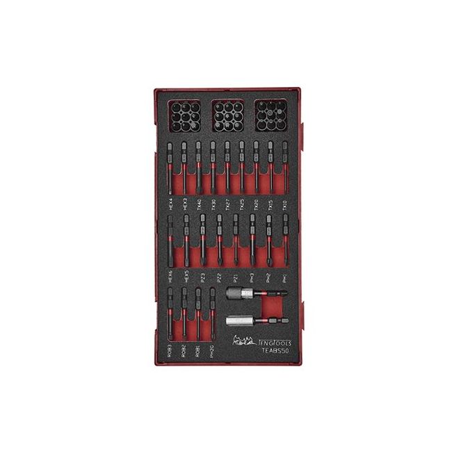 Teng 50PC 1/4" Hex Drive Impact Bits Set W/EVA Tray TE-TEABS50