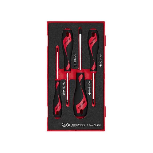 Teng 4PC 1000V Phillips & Pozi Screwdriver Set TE-TEAMD04N1