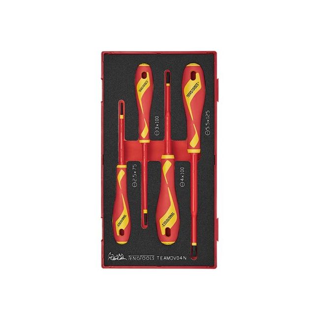 Teng 4PC Flat Insulated Screwdriver Set TE-TEAMDV04N