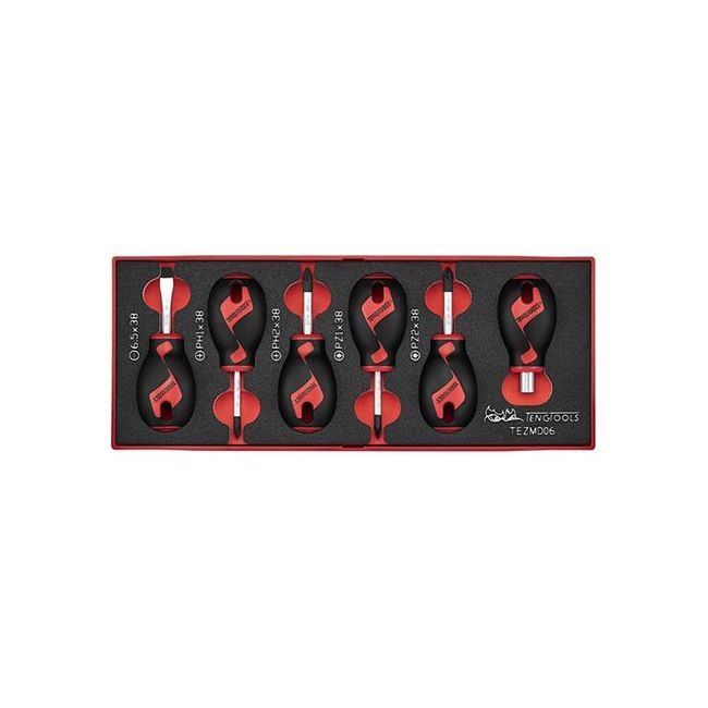 Teng 6PC Stubby Screwdriver Set TE-TEZMD06