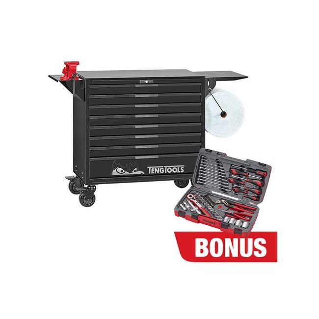 Teng 1008PC Pro35 37" Metric & AF Work Station Tool Kit Black TE-TKW37B1008T