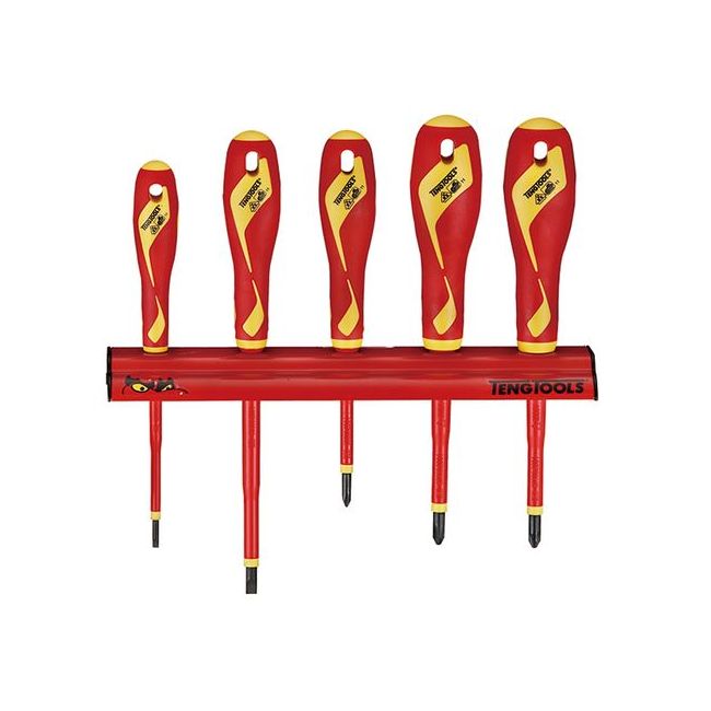 Teng 5PC 1000V VDE Screwdriver Set W/Wall Rack TE-WRMDV05N
