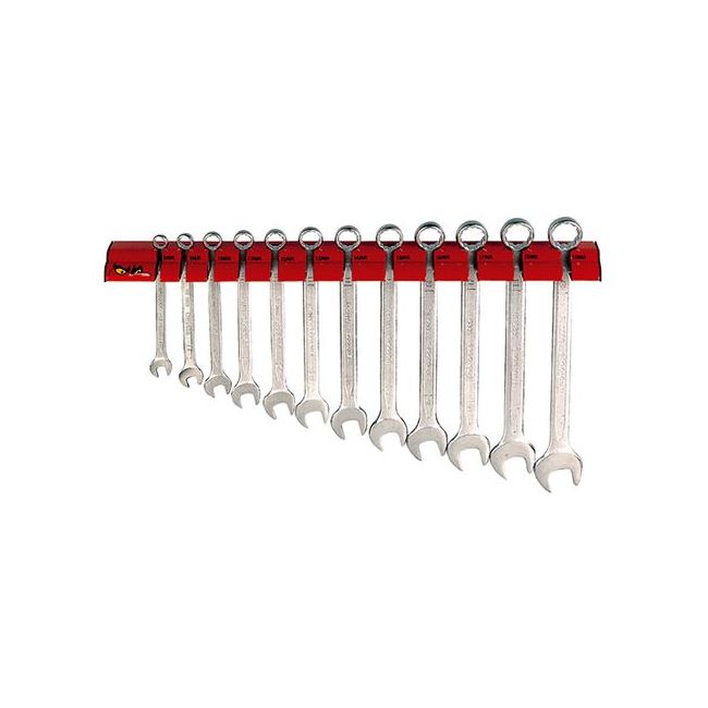Teng 12PC 8-19MM Metric Combination Spanner Set W/Wall Rack TE-WRSP12