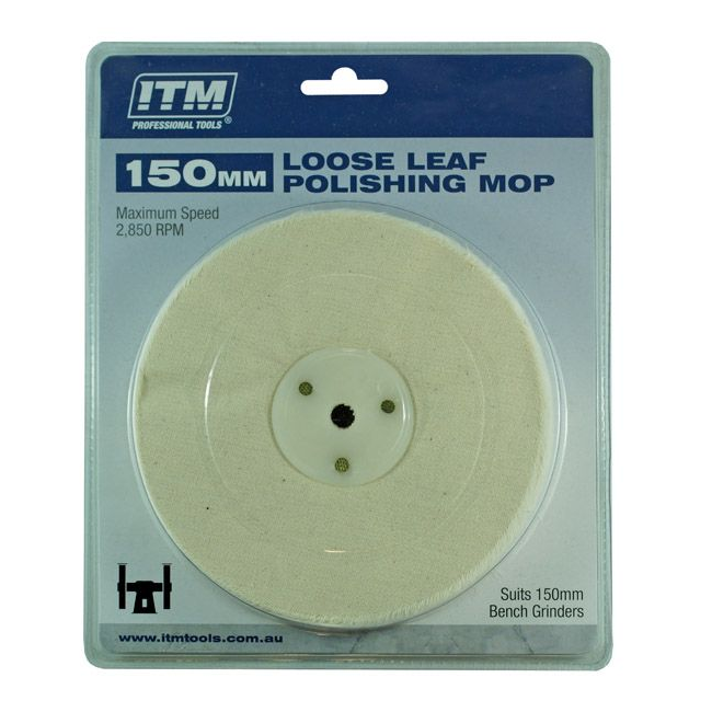 ITM 150 X 25MM 50 Fold Polishing Mop Loose Leaf TM405-001