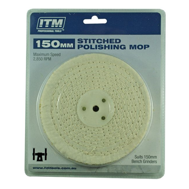 ITM 150 X 25MM 50 Fold Polishing Mop Stitched TM405-003
