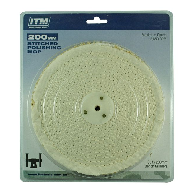 ITM 200 X 25MM 50 Fold Polishing Mop Stitched TM405-004