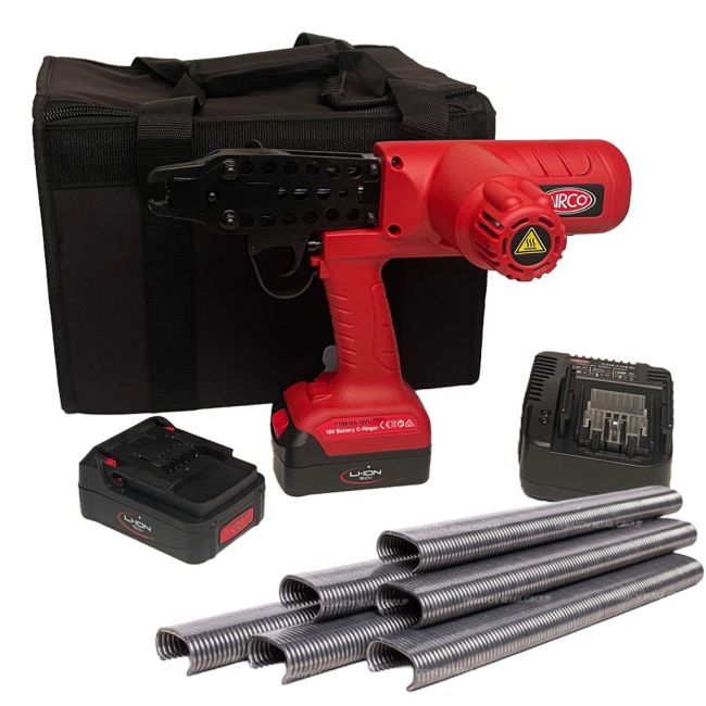 Airco 18V Cordless C-Ringer Kit W/Galfan Hog C-Rings 10,000PK TTR8100_GF_KIT