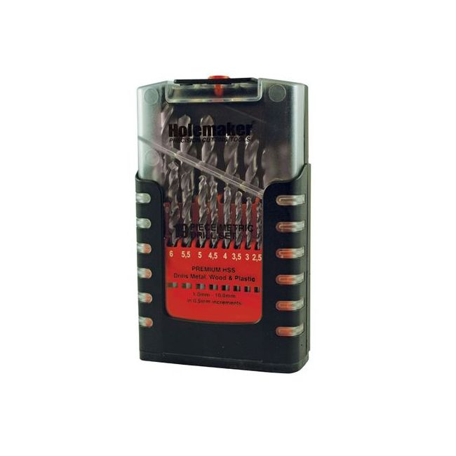 Holemaker Jobber Drill Set Hss 118° Split Point 19Pce 1.0-10.0MM X 0.5 UN308-010
