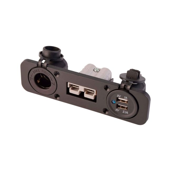 VoltFlow Flush Mount With 12V Anderson Style Plug With Dual USB & Accessory Socket AP50FMCU
