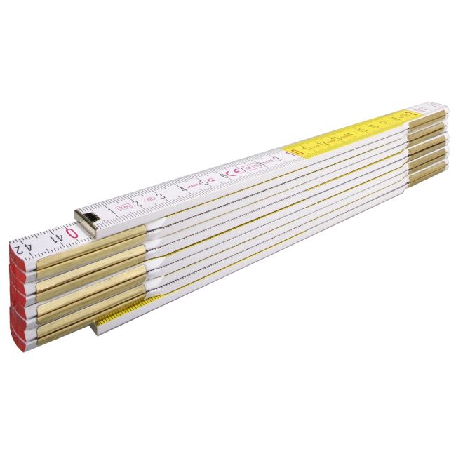 Stabila Folding Rule BEECHWOOD WHITE/YELLOW Metric 2 SIDES 617