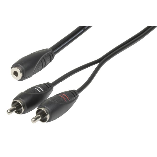3.5mm Stereo Socket to 2 x RCA Plugs WA7018