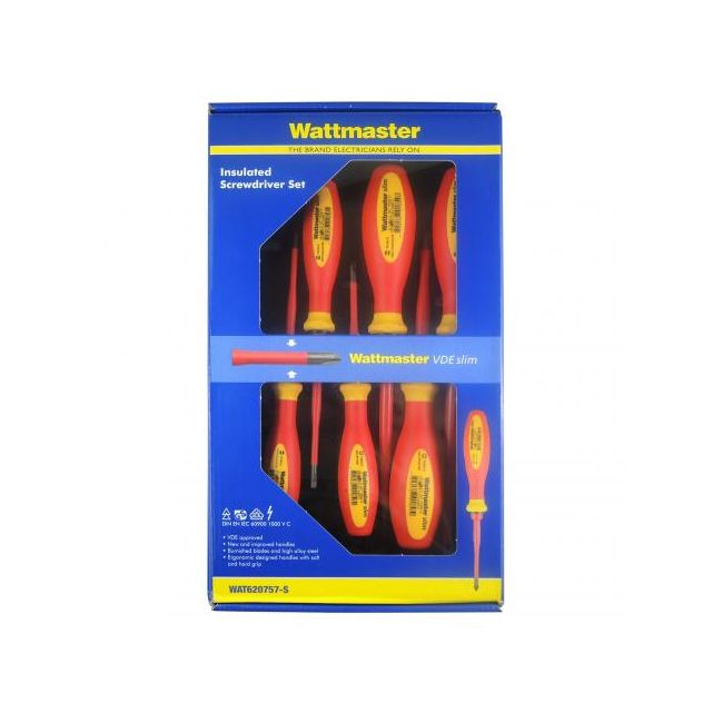 Wattmaster Screwdriver 6 Piece Set VDE 1000V Protop II Slimline Witte WAT620757-S