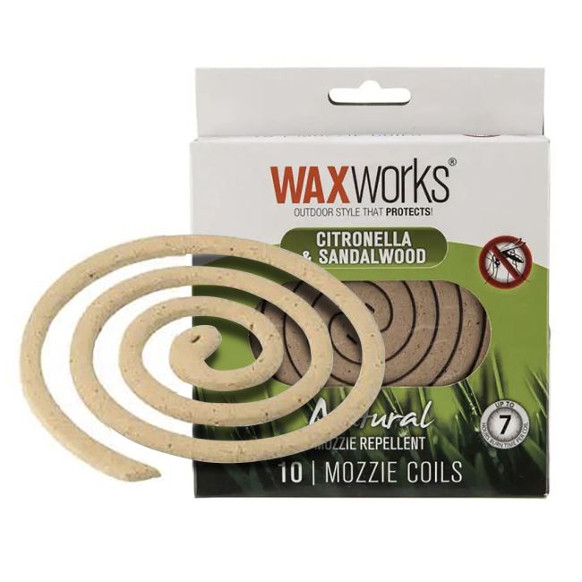 Waxworks Mosquito Repellent Coils 10 Piece with Citronella/Sandalwood WW050