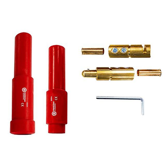 Weldclass WC-01867 Cable Joiner 500 Amp 95mm Male/Female Set (Red) WC-01867