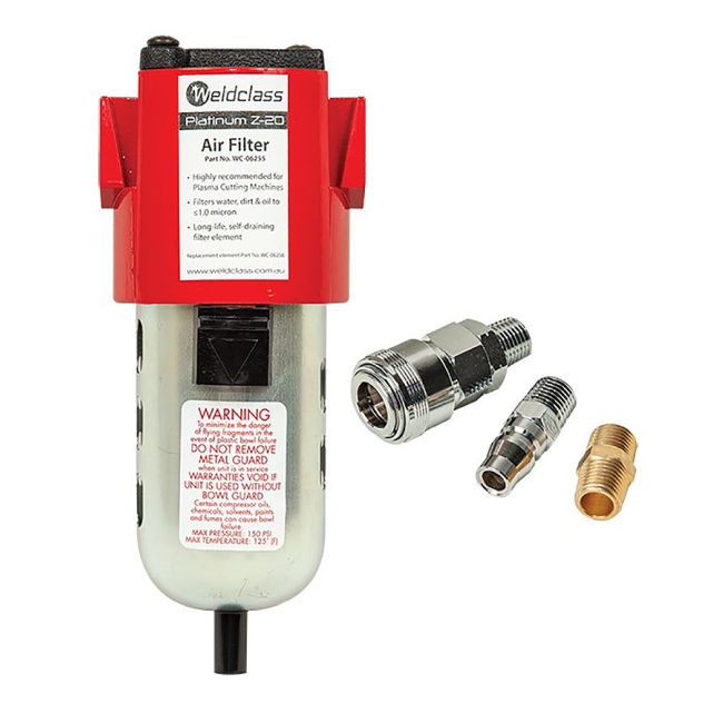 Weldclass WC-06255 Air Filter PLATINUM Z-20 1/4" Nipple/Joiner High Performance Suits Plasma Cutters WC-06255
