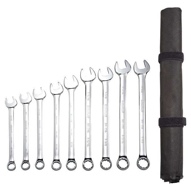 Stanley 9Pc Spanner Set Ring & Open End Jumbo AF 96-217
