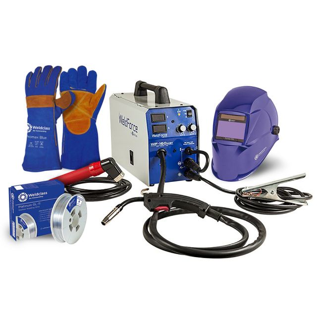 Weldclass WF-160MSTK3 Welder MIG / Stick / TIG Bundle 10A 240V Plug Gasless WELDFORCE 160MST WF-160MSTK3