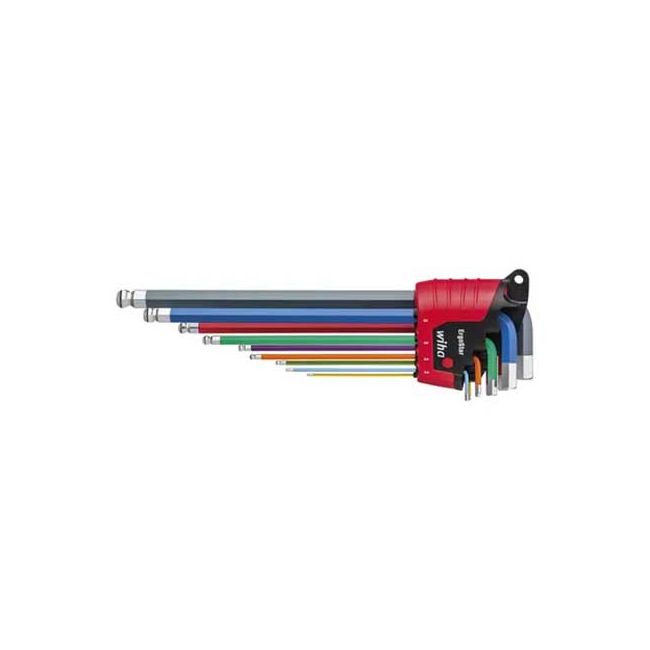 Wiha ErgoStar 9-Piece Fluorescent Hex Ball L-Key Set WH-43850