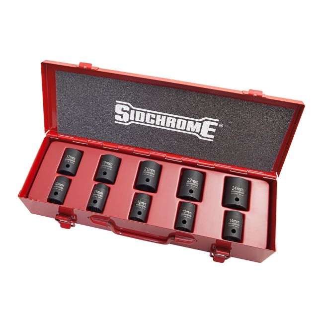 Sidchrome 1/2Dr Socket Set Tr 10Pc Met XS410MT